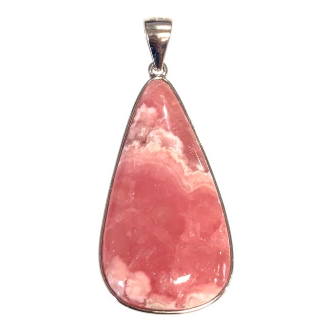 925 Sterling Silver Rhodochrosite Pendant, AAA Silver, 1 piece, 5.73g