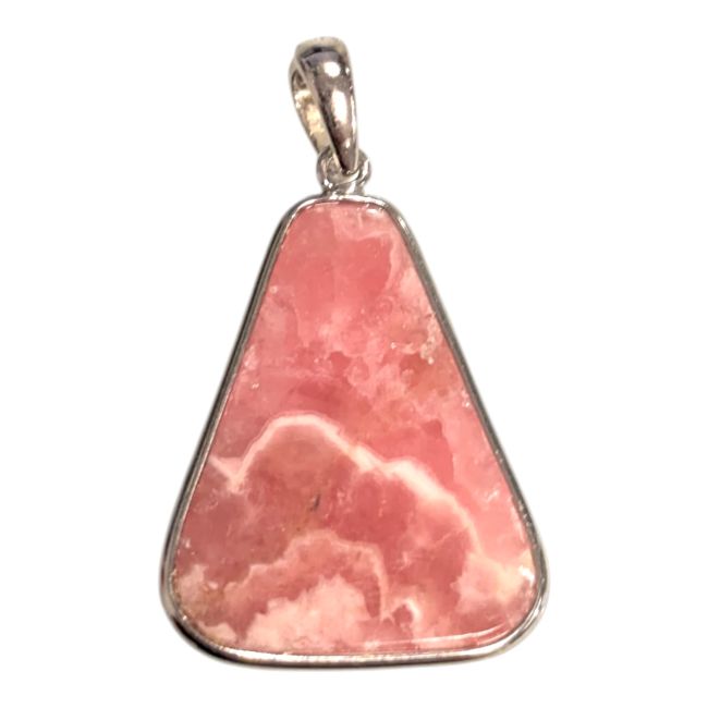925 Sterling Silver Rhodochrosite Pendant, AAA Silver, 1 piece, 3.19g