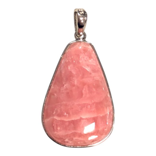 925 Sterling Silver Rhodochrosite Pendant, AAA Silver, 1 piece, 3.09g