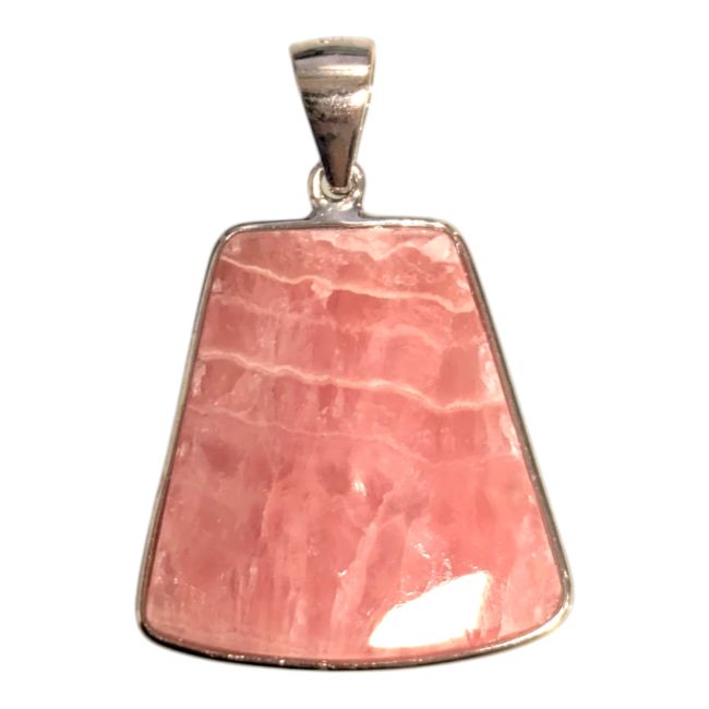 925 Sterling Silver Rhodochrosite Pendant, AAA Silver, 1 piece, 4.18g