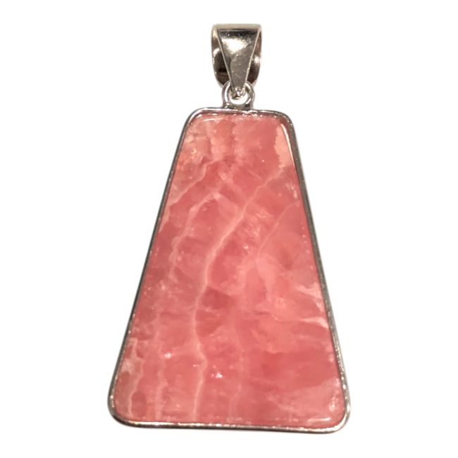925 Sterling Silver Rhodochrosite Pendant, AAA Silver, 1 piece, 5.24g
