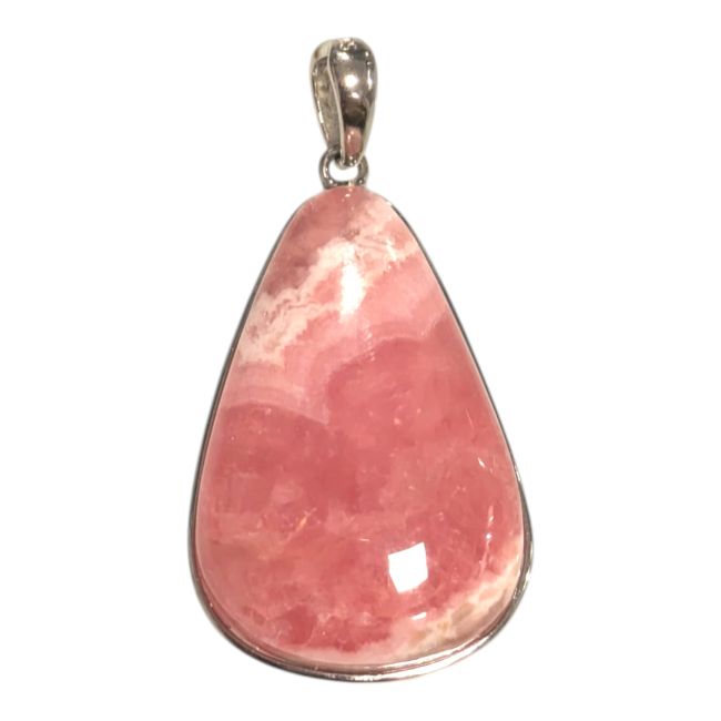 925 Sterling Silver Rhodochrosite Pendant, AAA Silver, 1 piece, 4.79g