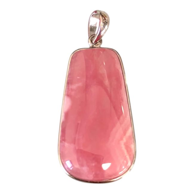 925 Sterling Silver Rhodochrosite Pendant, AAA Silver, 1 piece, 4.2g