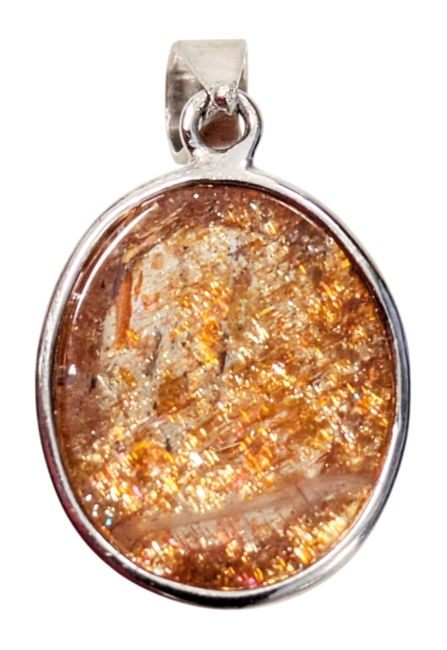 incense at 925 Silver Pendant Sunstone AAA 1.34g|gb