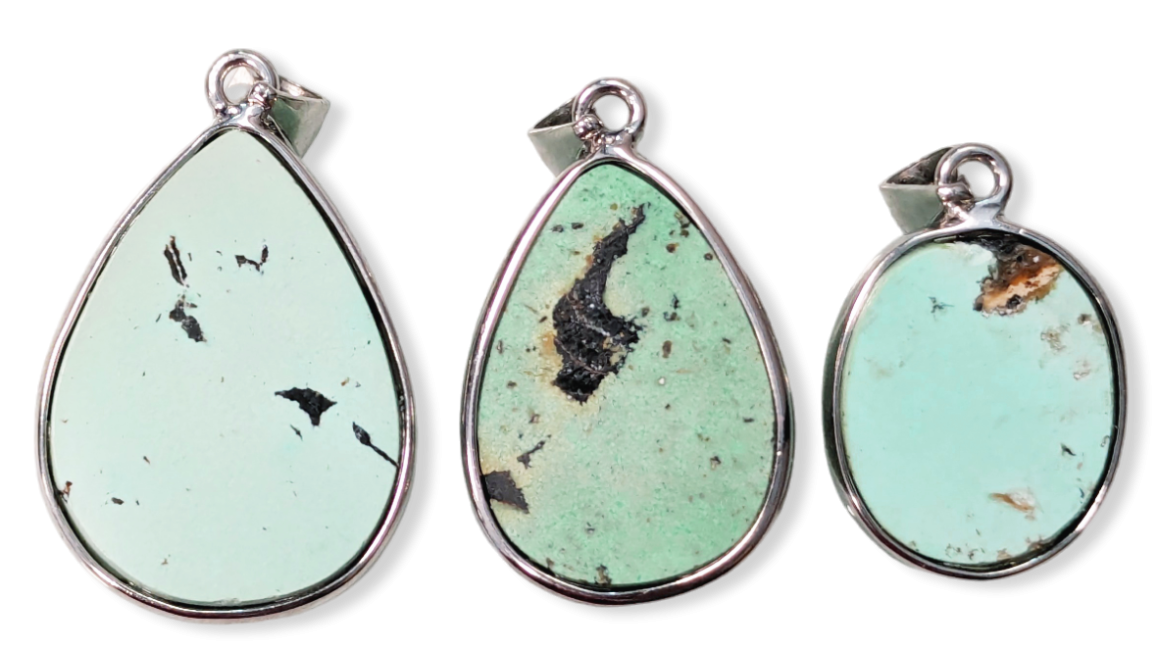 925 Silver Turquoise AA Pendant 3 pieces 9.27g