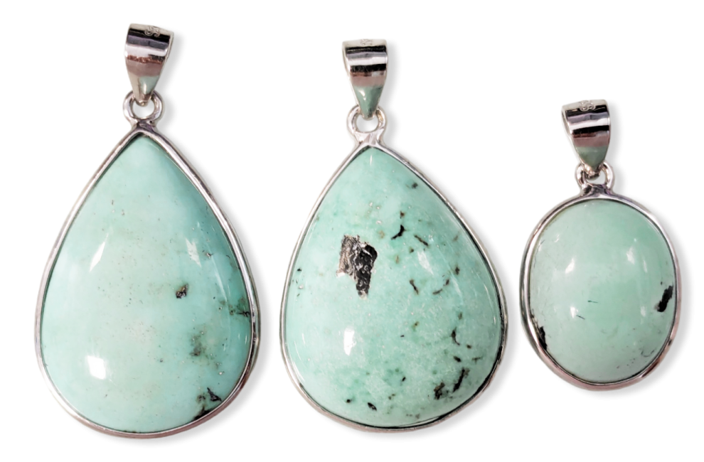 925 Silver Turquoise AA Pendant 3 pieces 8.97g