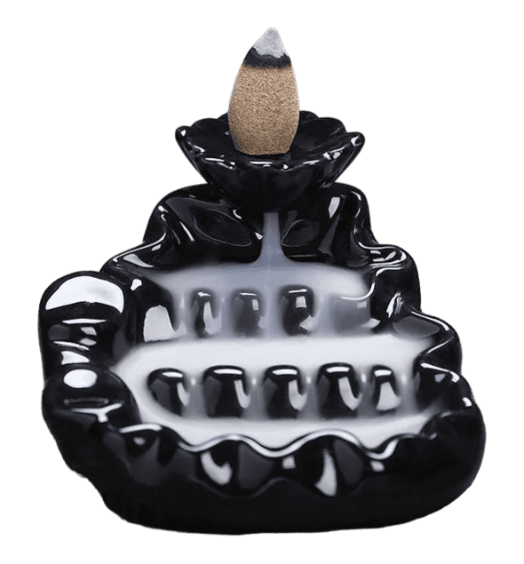 Blackflow Incense Holder Ceramic River Waterfall 10cm