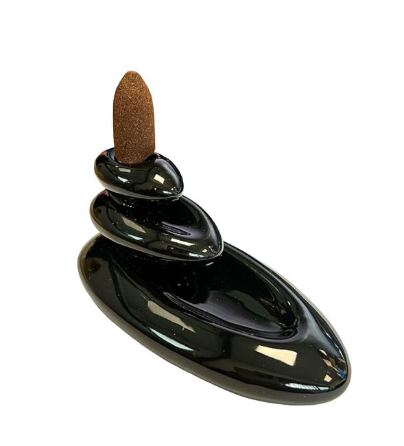 Backflow Incense Holder Ceramic Pirogue 13cm