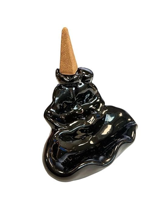 Blackflow Ceramic Incense Holder Flower Petal Waterfall 8cm