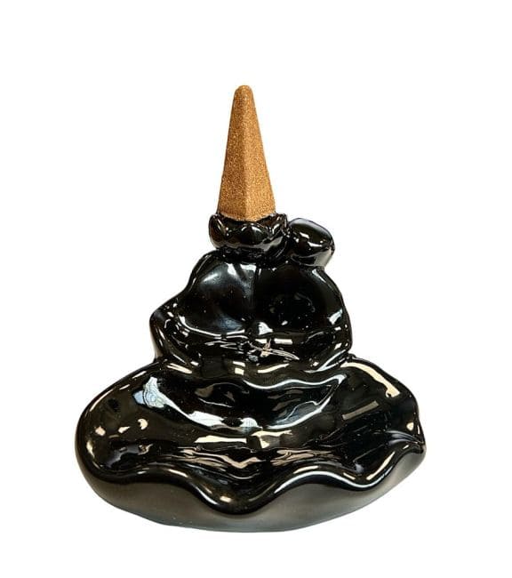 Blackflow Ceramic Incense Holder Flower Petal Waterfall 8cm