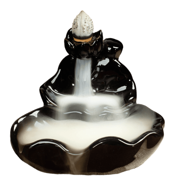 Blackflow Ceramic Incense Holder Flower Petal Waterfall 8cm