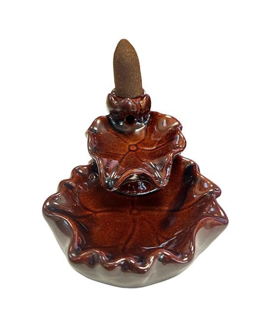 Lotus Flower Waterfall Ceramic Backflow Incense Holder 6cm