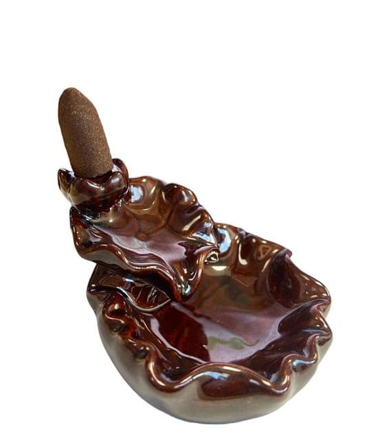 Lotus Flower Waterfall Ceramic Backflow Incense Holder 6cm