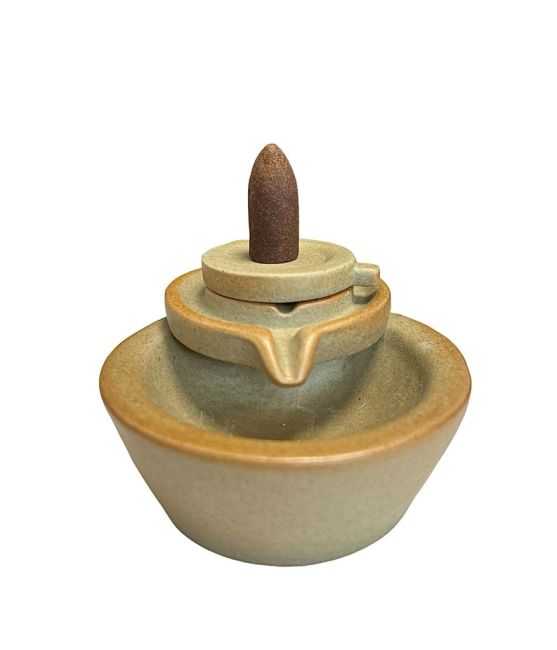 Backflow Incense Holder Ceramic Old Rice Mill 10cm