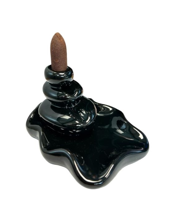 Incense Holder Backflow Ceramic Zen Stone Fountain 8cm