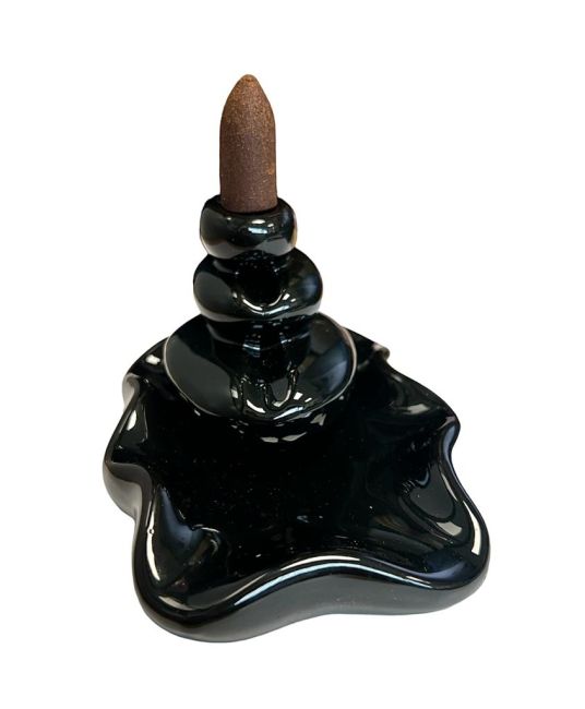 Incense Holder Backflow Ceramic Zen Stone Fountain 8cm