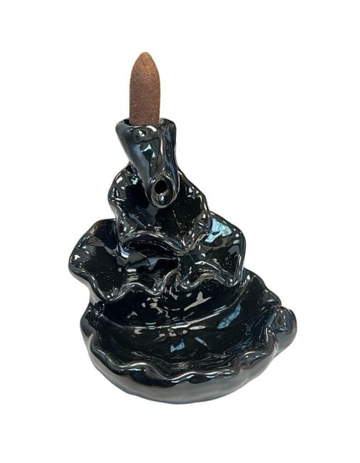 Backflow Ceramic Incense Holder Waterfall Lotus Leaves