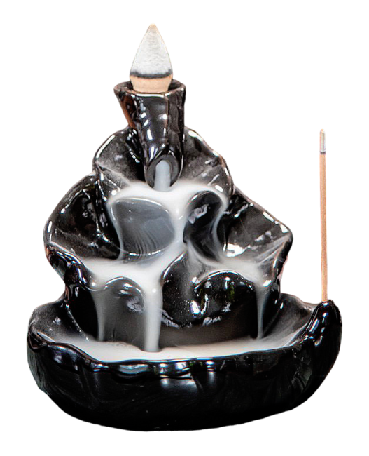 Backflow Ceramic Incense Holder Waterfall Lotus Leaves
