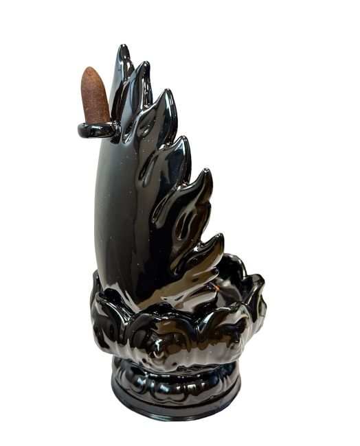 Backflow Incense Holder Ceramic Buddha Lotus Flower 22cm