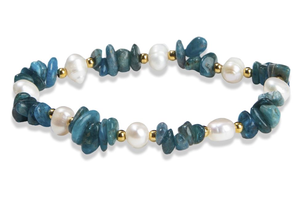 Baroque Apatite A Bracelet and 5-8mm Chip Beads
