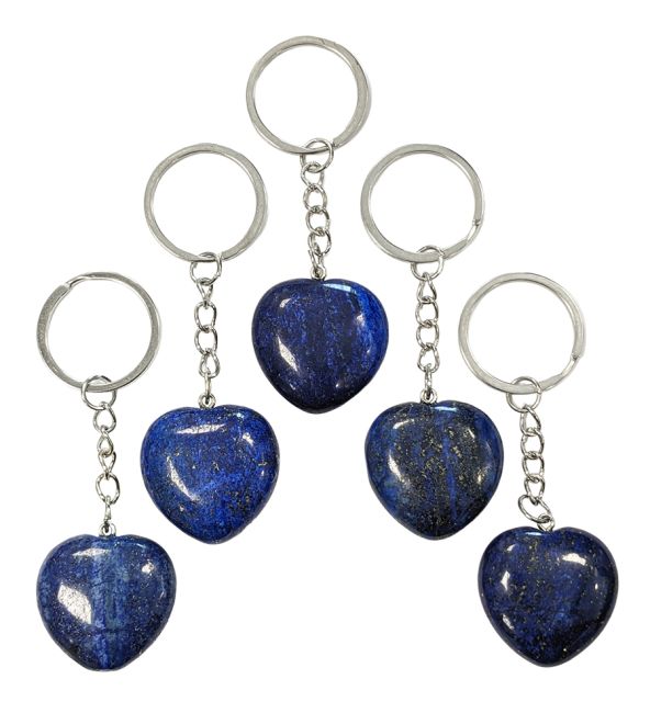 30mm Lapis Lazuli A Heart Keychain x 5