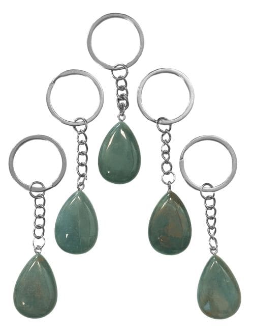 Moss Agate Drop Keyring 30mm x 5