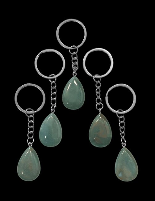 Moss Agate Drop Keyring 30mm x 5