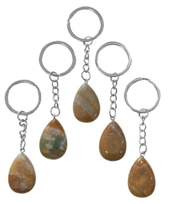 Indian Agate A Drop Key Ring 30mm x 5