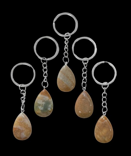 Indian Agate A Drop Key Ring 30mm x 5