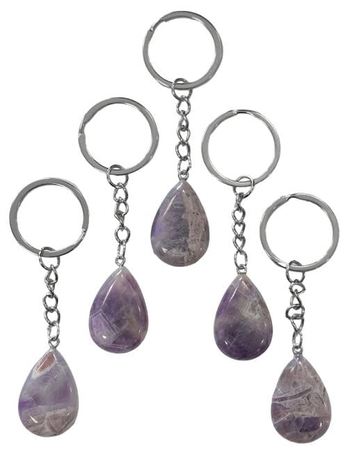 Amethyst Drop Key Ring 30mm x 5