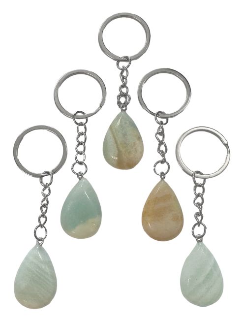 Amazonite A Drop Key Ring 30mm x 5