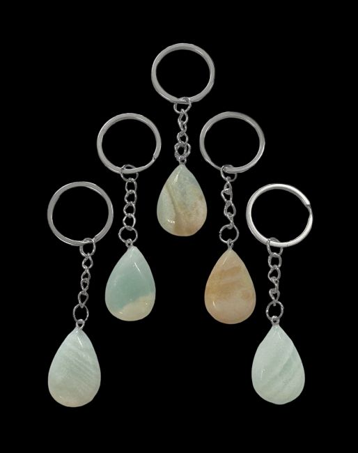 Amazonite A Drop Key Ring 30mm x 5