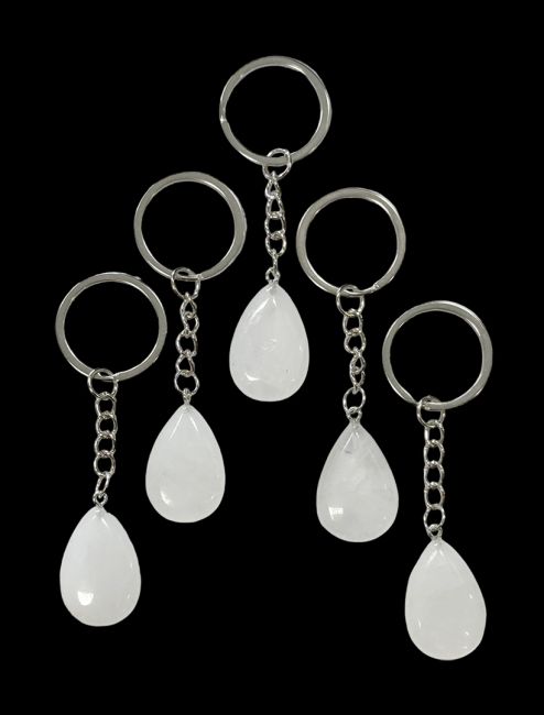 Rock Crystal A Drop Keyring 30mm x 5