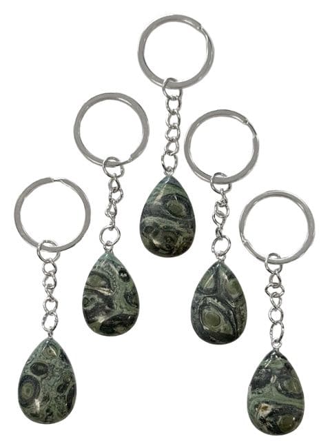 Kambaba Jasper A Teardrop Keyring 30mm x 5