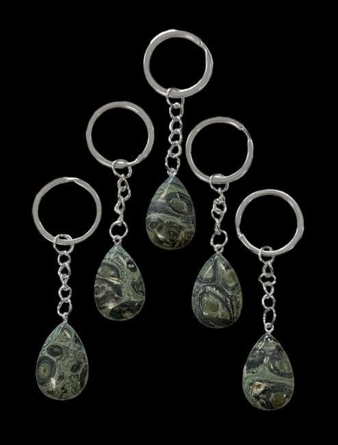 Kambaba Jasper A Teardrop Keyring 30mm x 5