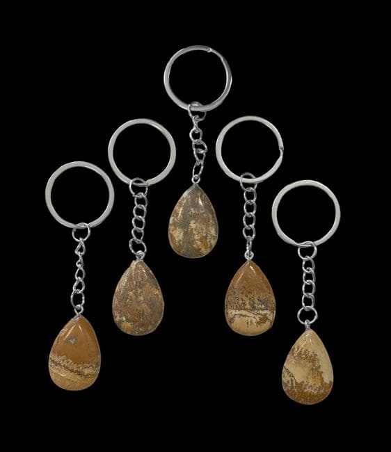 Landscape Jasper A Teardrop Keyring 30mm x 5