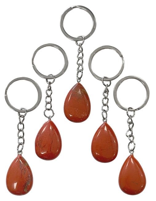 Red Jasper Drop Key Ring 30mm x 5