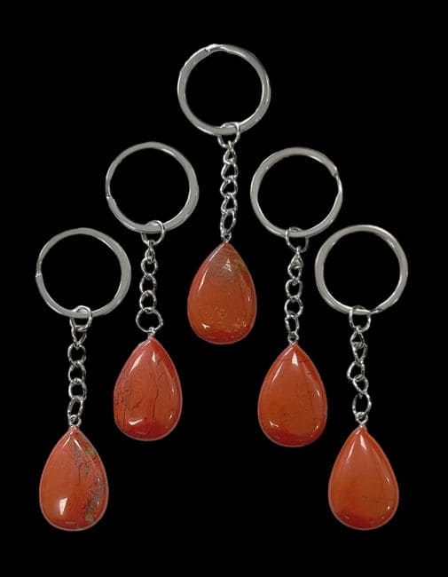 Red Jasper Drop Key Ring 30mm x 5