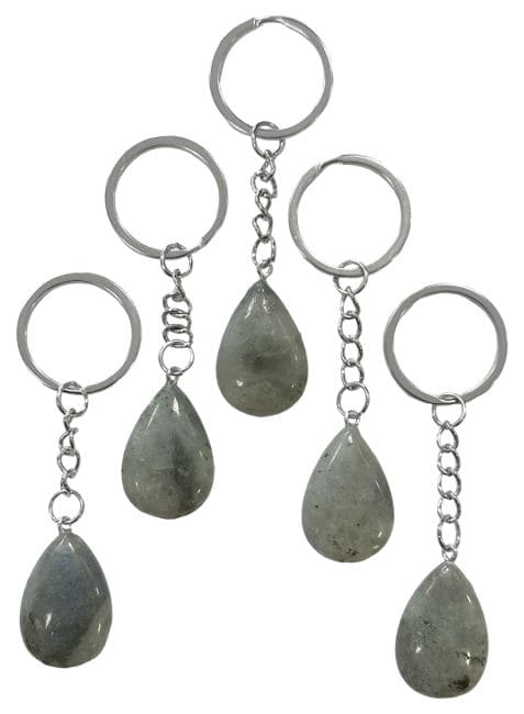 Labradorite Drop Key Ring 30mm x 5