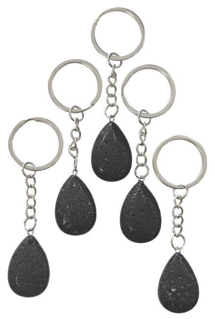 Lava Stone Drop Key Ring 30mm x 5