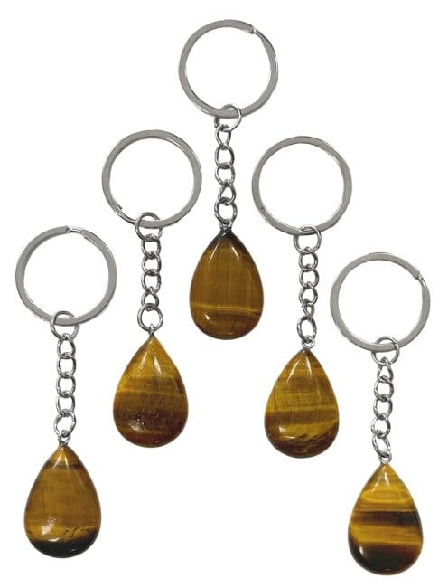 Tiger Eye A Drop Keyring 30mm x 5