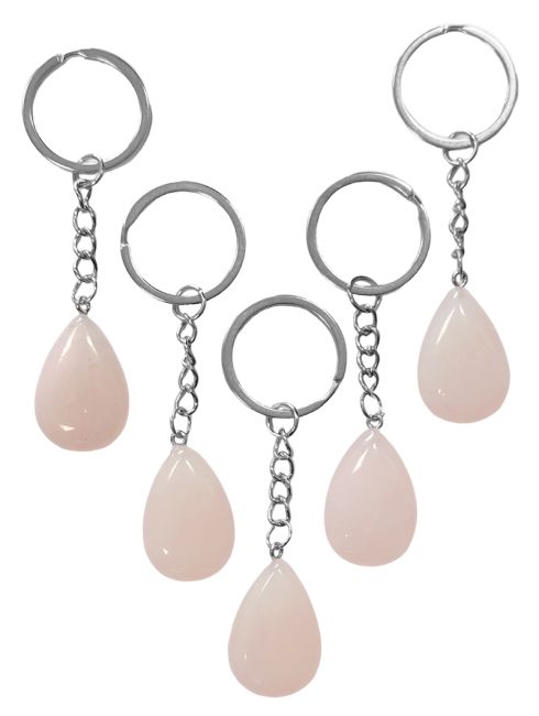 Rose Quartz A Drop Keyring 30mm x 5