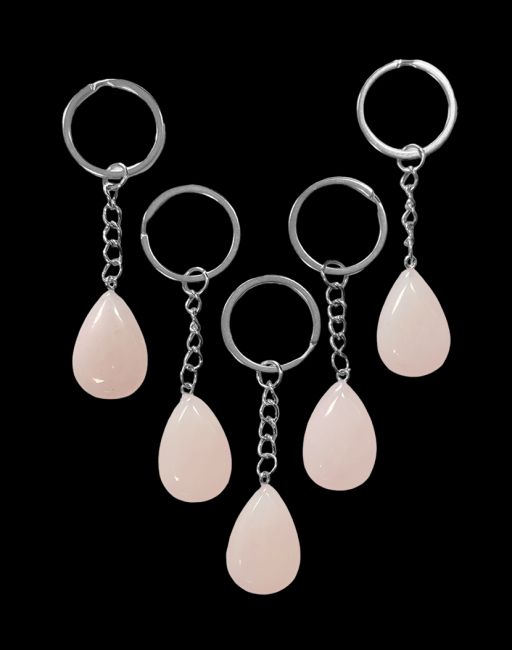 Rose Quartz A Drop Keyring 30mm x 5