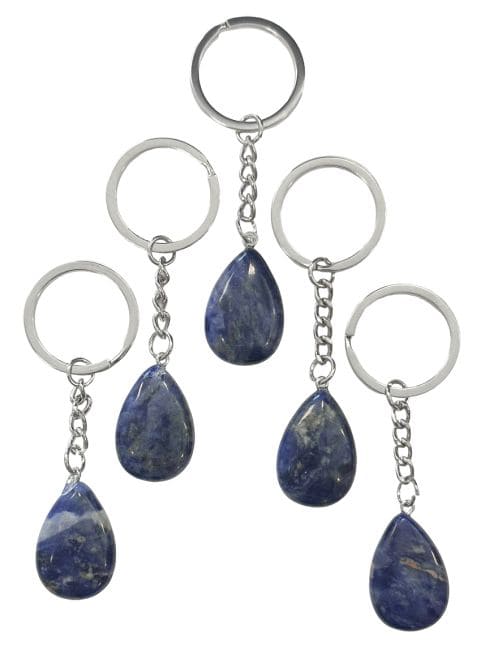 30mm Sodalite A Drop Key Ring x 5