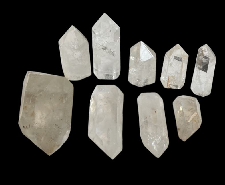 Rock crystal prisms from Madagascar - 9 piece 1.700k