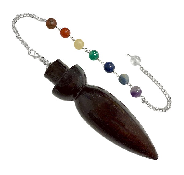 Egyptian Dowsing Pendulum 7 Chakras in Rosewood 7.5cm