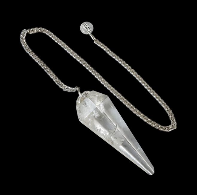 Rock Crystal Pendulum from Brazil conical 6 faces