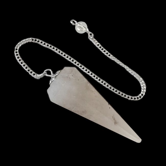 Smoked Rock Crystal Pendulum from Brazil conical 6 faces