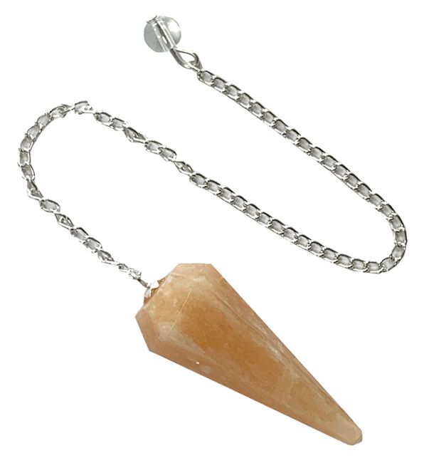 Conical Pink Moonstone Pendulum 6 faces