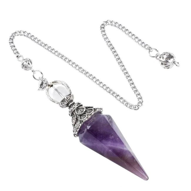 Amethyst Pendulum 6 faces & Metal